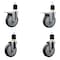 Service Caster 5'' Thermoplastic Rubber Swivel 1-7/8'' Expanding Stem Caster Set 2 Total Lock Brakes, 4PK SCC-EXTTL20S514-TPRB-2-S-2-178 - alternate 1
